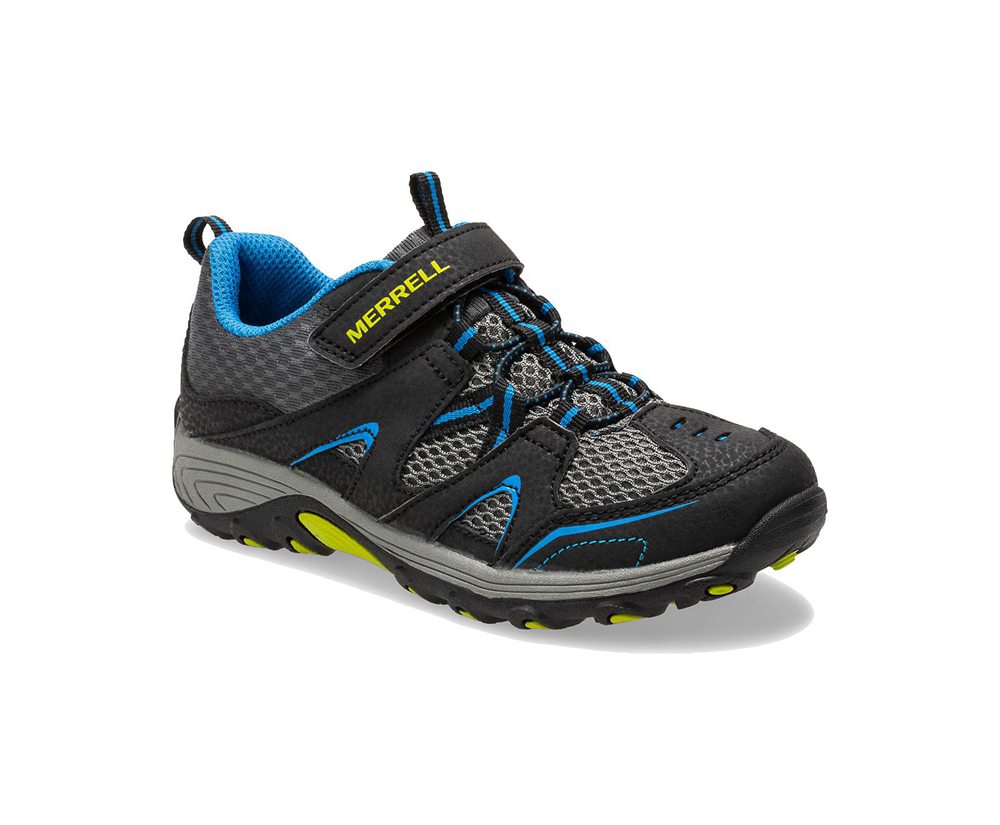 Merrell Hiking Shoes Black/Blue - Trail Chaser - Kids 83SBEZOXC
